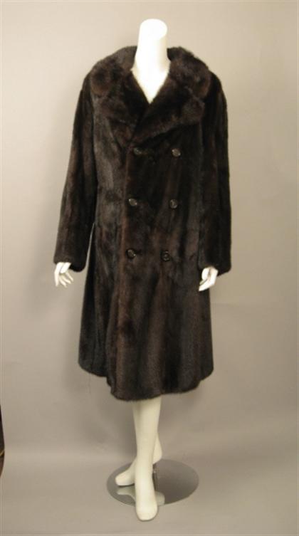 Appraisal: Revillon mink coat s Classic unisex double-breasted notch-collar three-quarter length