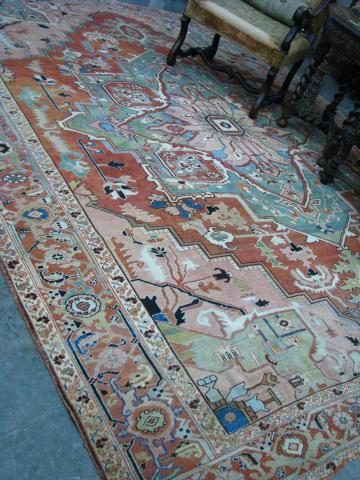 Appraisal: Antique Oriental rug Caucasian design ' x some visible wear