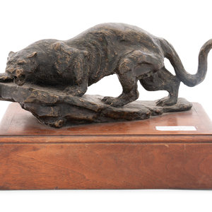 Appraisal: Wally Shoop American th Century A Bronze Mountain Lion bronze