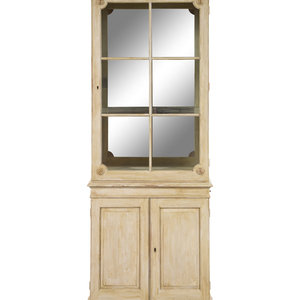 Appraisal: An Italian Painted Vitrine Cabinet th Century Height x width