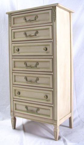 Appraisal: French Style Painted Lingerie Chest with painted antique white finish