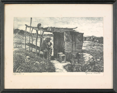 Appraisal: Raymond Steth American - lithograph titled Squatter signed lower right