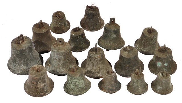 Appraisal: SIXTEEN TH CENTURY SERVANTS BELLS of varying sizes the largest