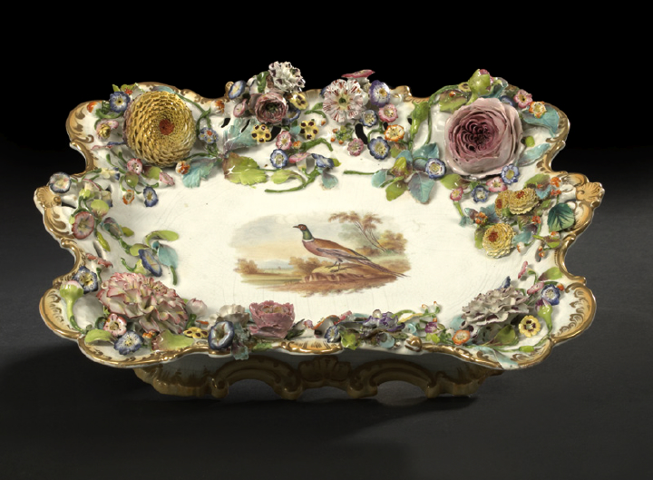 Appraisal: Large Coalbrookdale Porcelain Centerpiece Bowl third quarter th century the