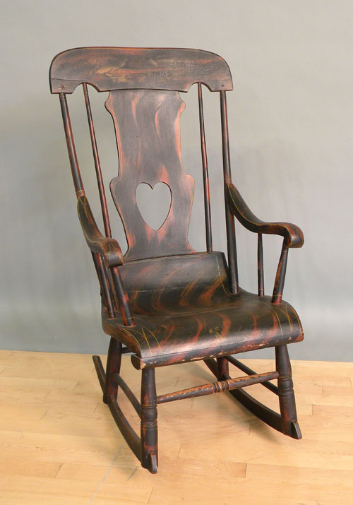 Appraisal: Painted Boston rocking chair th c