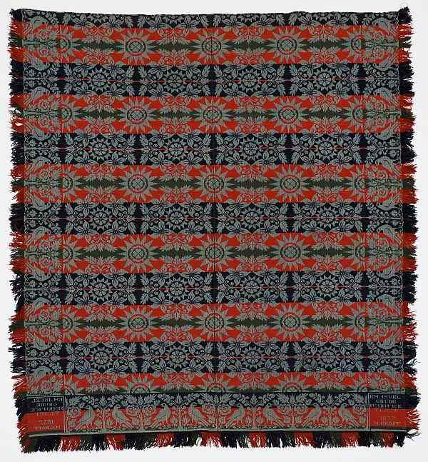 Appraisal: Lancaster County Pennsylvania Jacquard coverlet dated inscribed Emanuel Grube Warwick