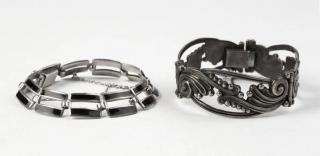 Appraisal: Two silver bracelets Margot de Taxco Both stamped Margot de