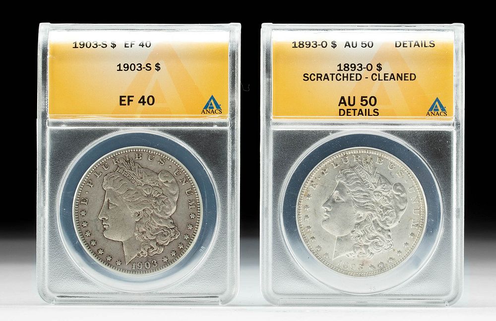 Appraisal: Pair of USA Morgan Silver Dollars North America United States