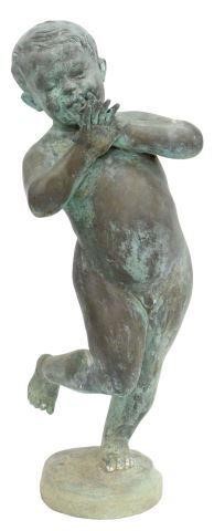 Appraisal: Bronze garden sculpture in a Verde patina Child with one