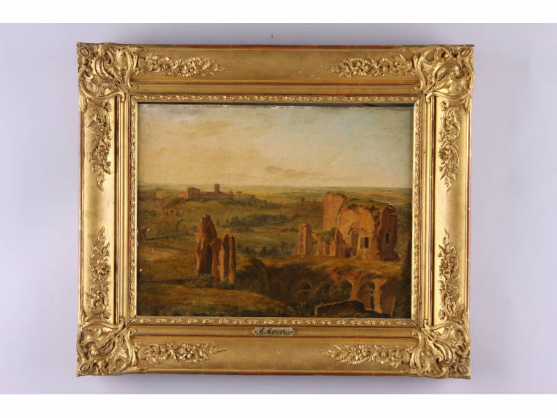 Appraisal: Style of Corot Fr - Italian Landscape oil on paper