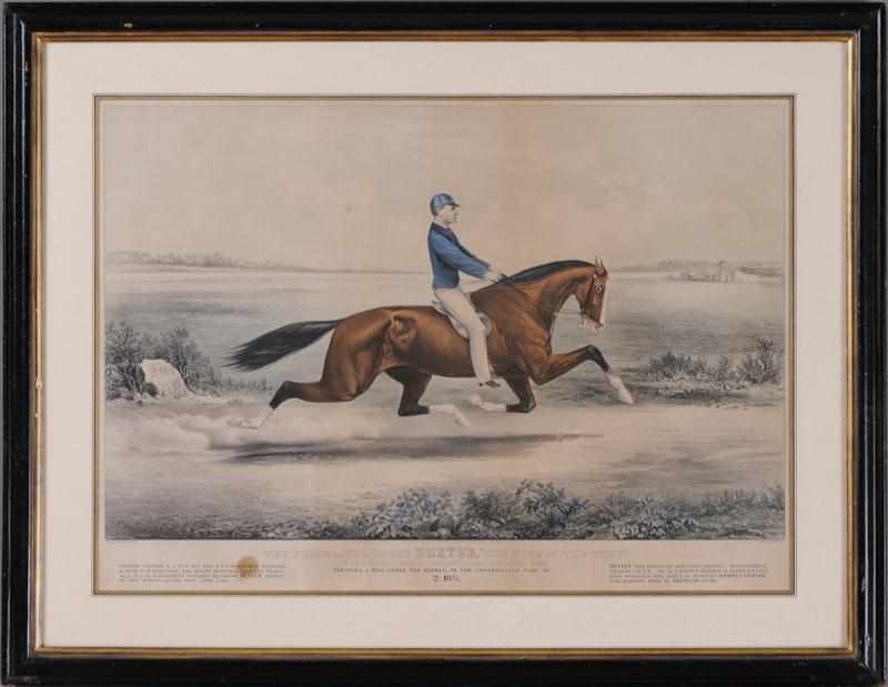 Appraisal: CURRIER IVES ''THE CELEBRATED HORSE DEXTER '' Lithograph with hand-coloring