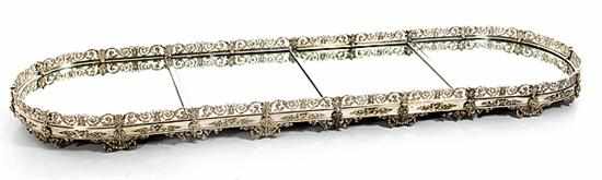 Appraisal: Continental silverplate four-part mirrored plateau probably French th century two