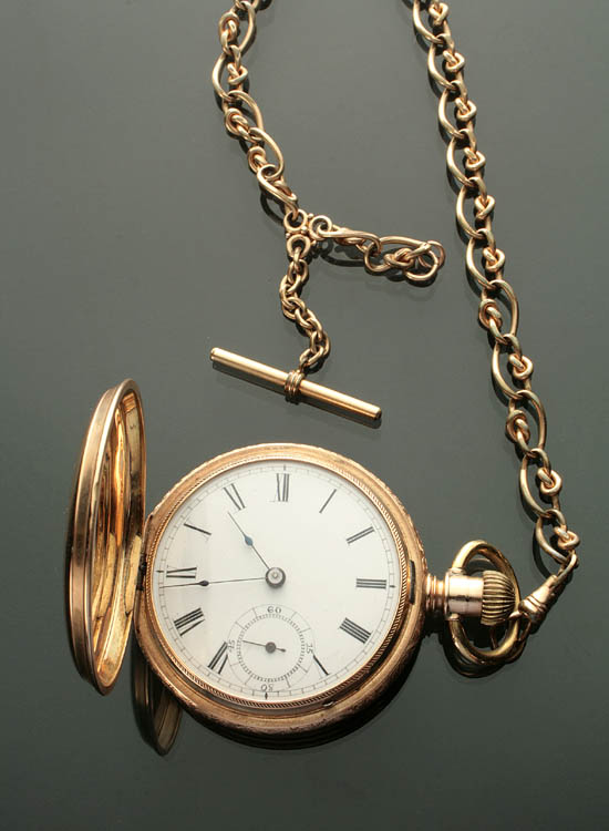 Appraisal: Victorian Gentleman's -Karat Yellow-Gold Manual-Wind Hunting Case Pocket Watch Elgin