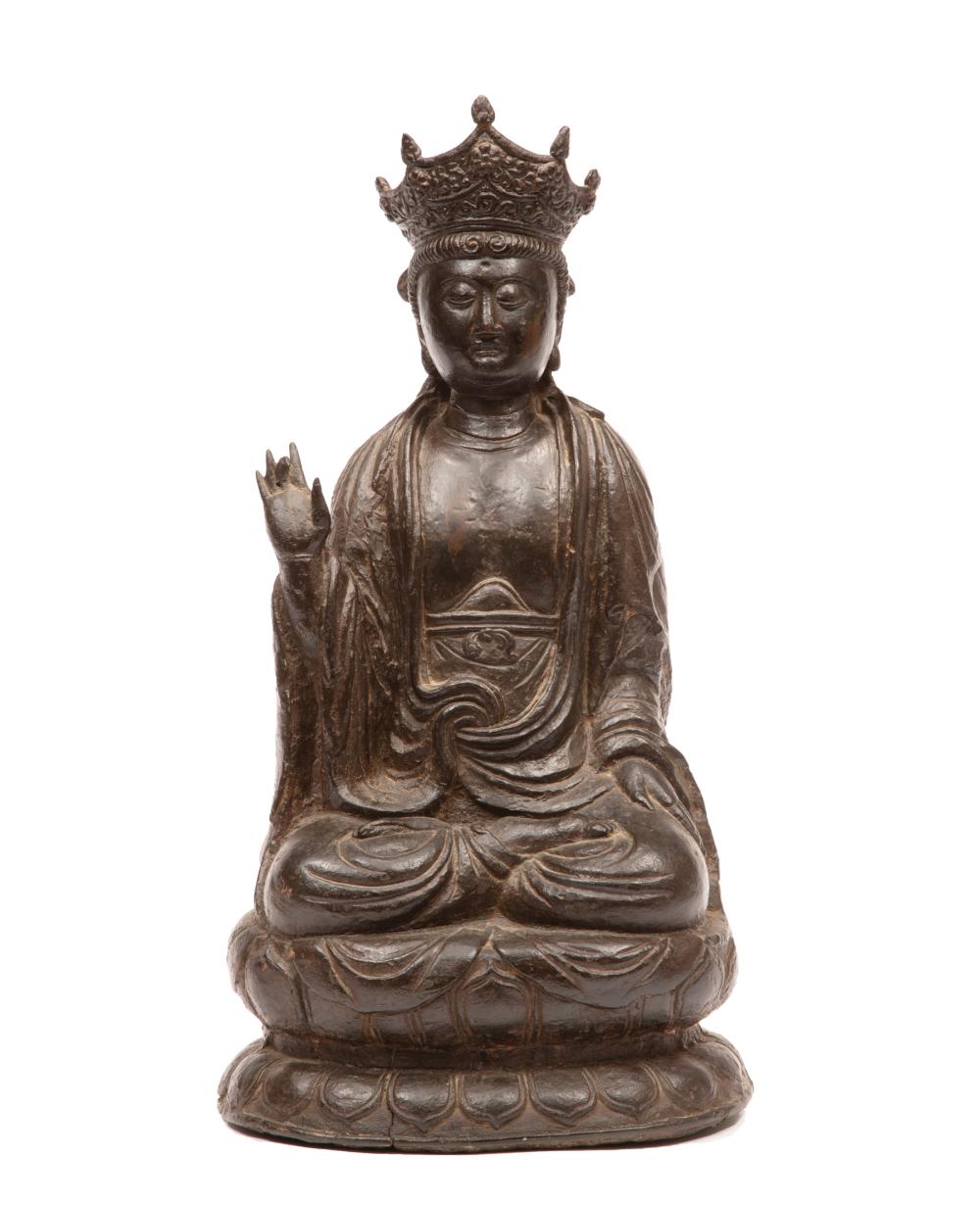 Appraisal: Antique Chinese Bronze Figure of Buddha modeled seated in dhyanasana