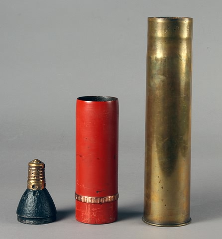 Appraisal: French mm shrapnel shell threads on shell cap are worn