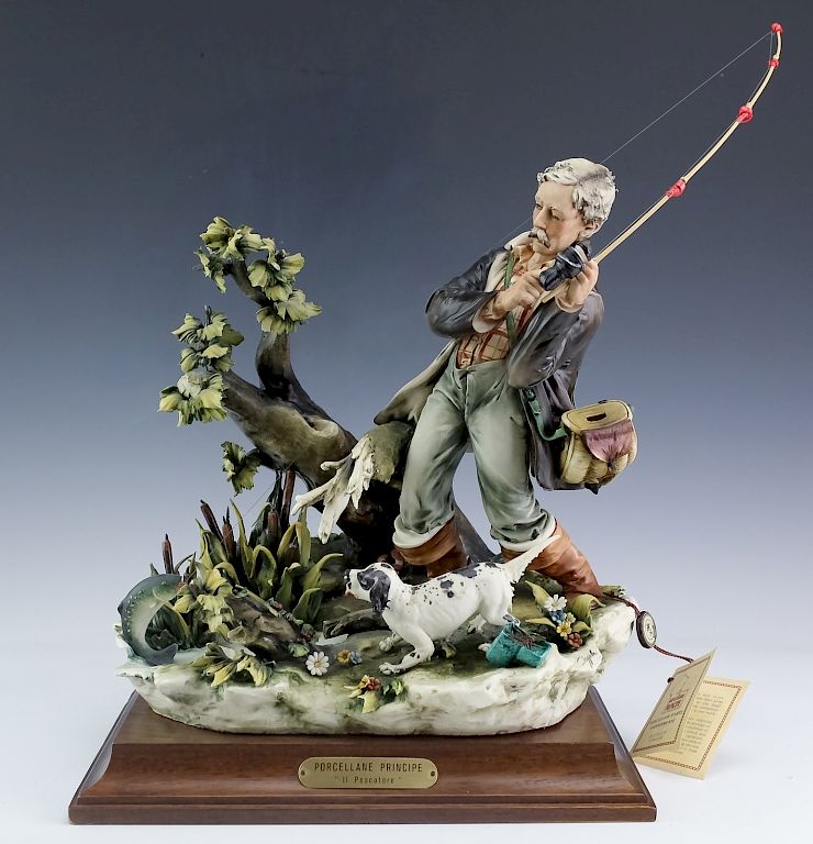 Appraisal: Capodimonte Porcelain Principe Il Pescatore Figure Capodimonte Porcellane Principe porcelain