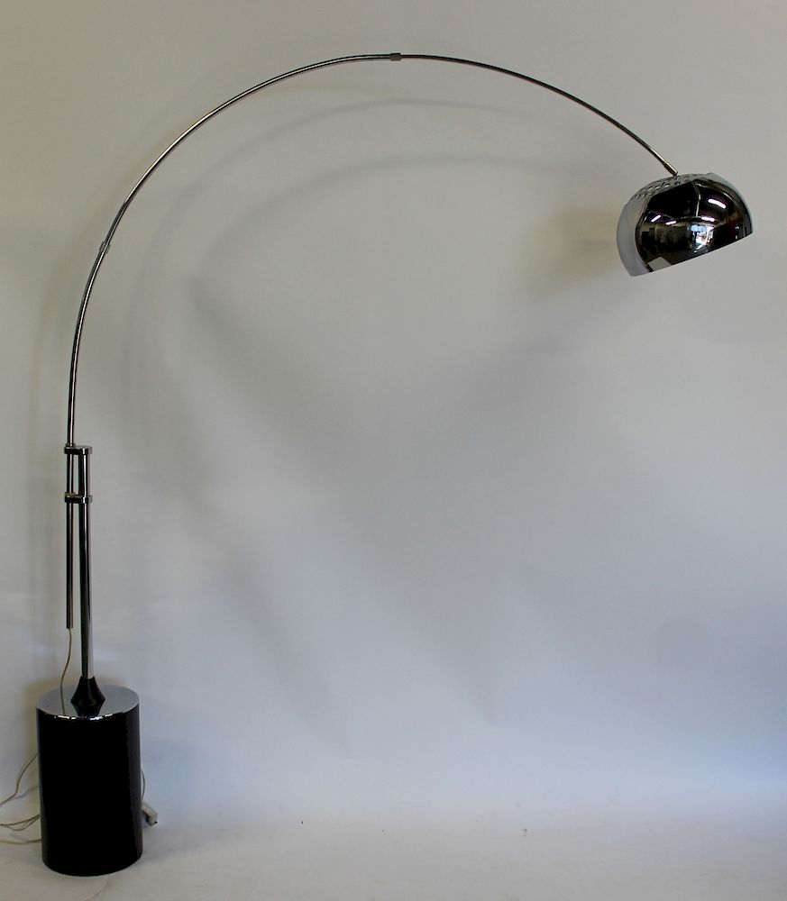 Appraisal: MIDCENTURY Chrome Arc Lamp From a Greenwich CT estate -