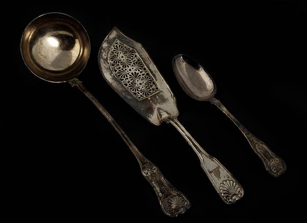 Appraisal: A group of English Scottish silver flatware Comprising Fiddle Thread