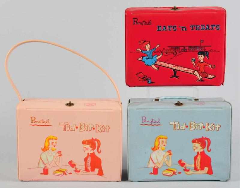 Appraisal: Lot of Vinyl Ponytail Lunch Boxes Dated Made by American