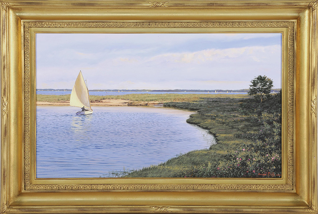 Appraisal: SERGIO ROFFOMassachusetts ContemporaryCatboat off the coast Signed lower right Sergio