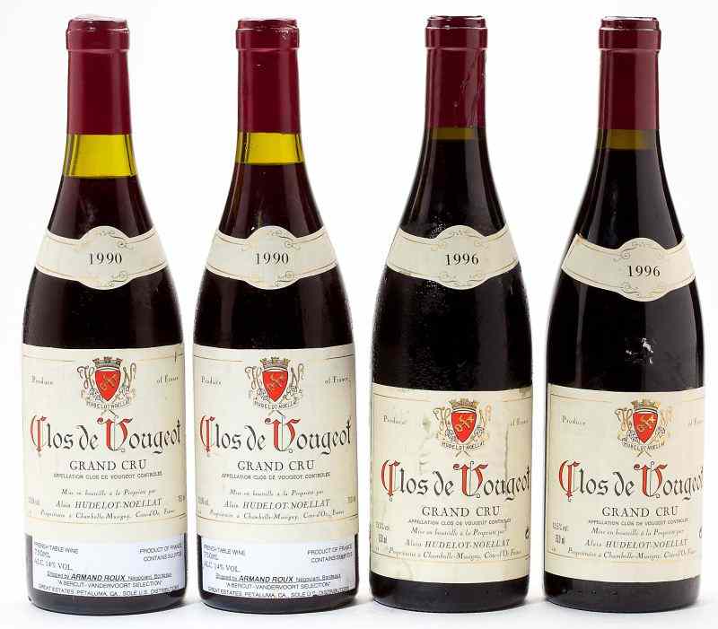 Appraisal: Clos de Vougeot total bottlesVintage Alain Hudelot-Noellat - cm lbsl