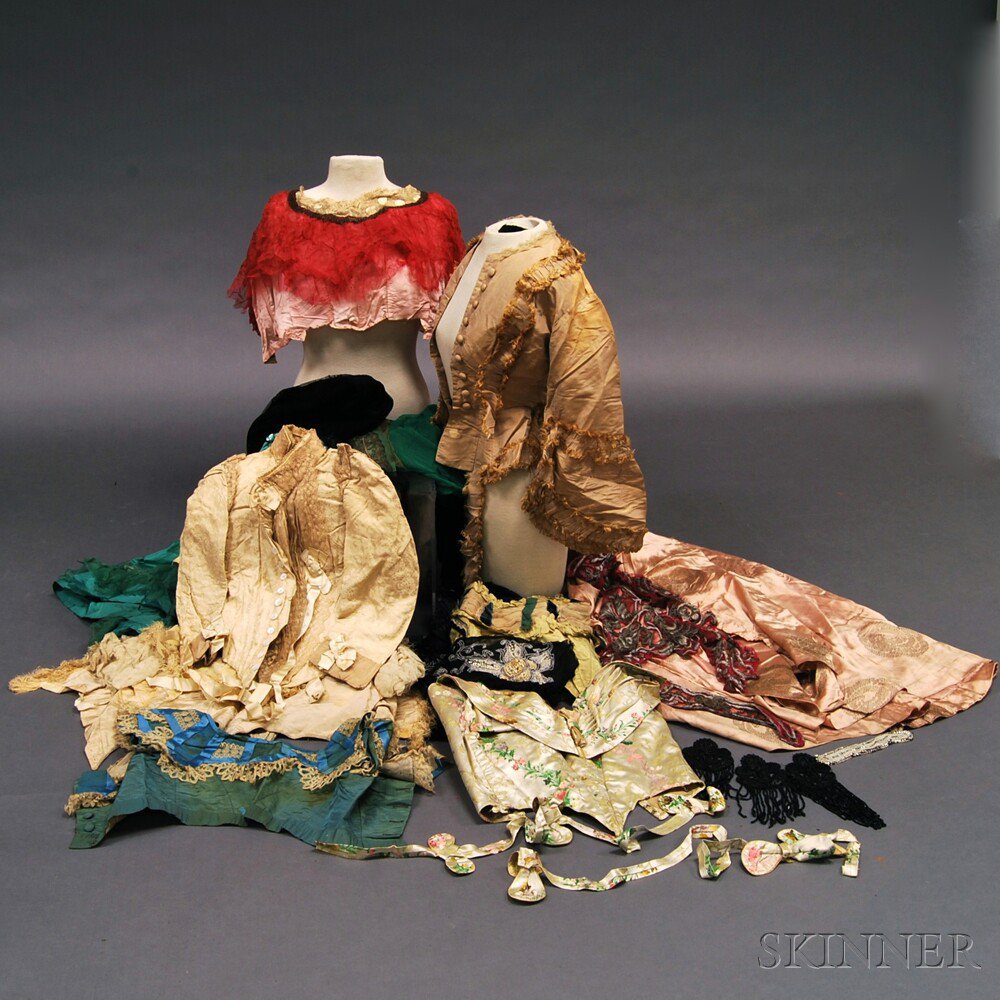 Appraisal: Collection of th Century Lady's Bodices and Embellished Fabric including