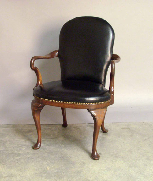 Appraisal: Queen Anne style mahogany easy chair together with an open