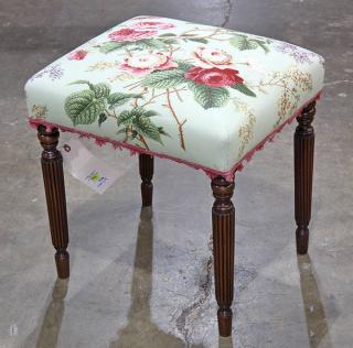 Appraisal: Federal style vanity stool having a floral decorated seat and