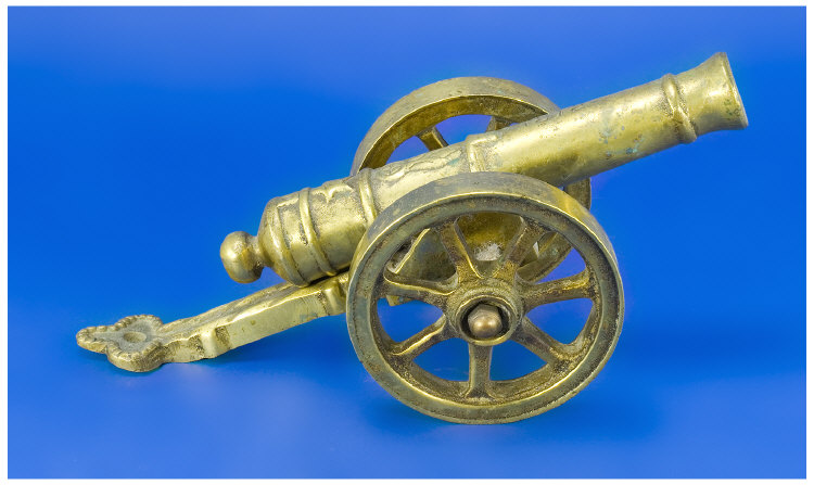 Appraisal: Brass Miniature Decorative Cannon