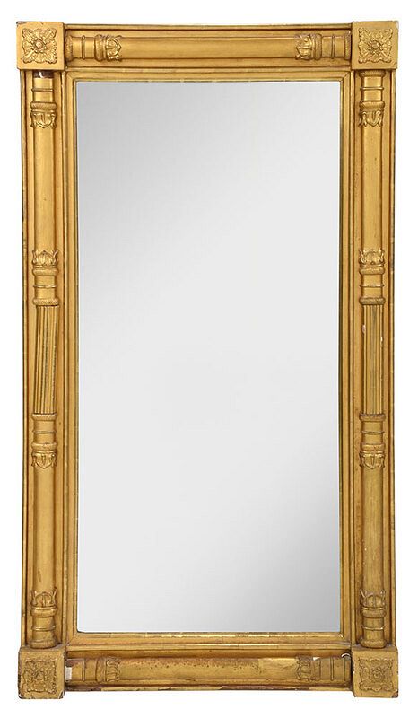 Appraisal: American Classical Carved Giltwood Pier Mirror probably Boston circa carved