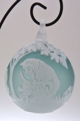 Appraisal: Pilgrim Cameo Glass Ornament Here Kitty Kitties Pilgrim Cameo Glass