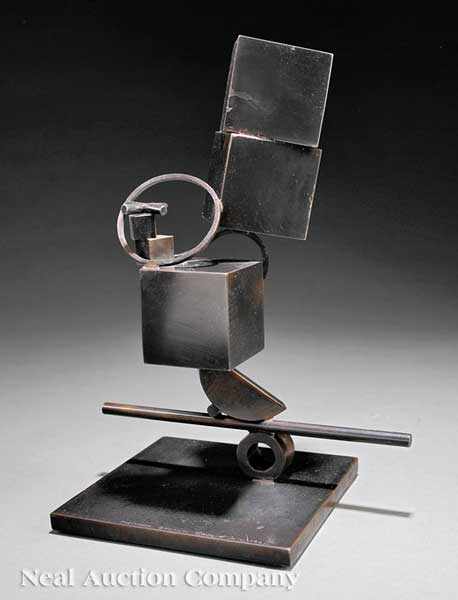 Appraisal: Fletcher Benton American b Abstract Sculpture bronze signed and dated