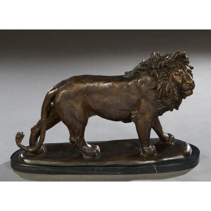 Appraisal: After Antoine Barye - Walking Male Lion th st c