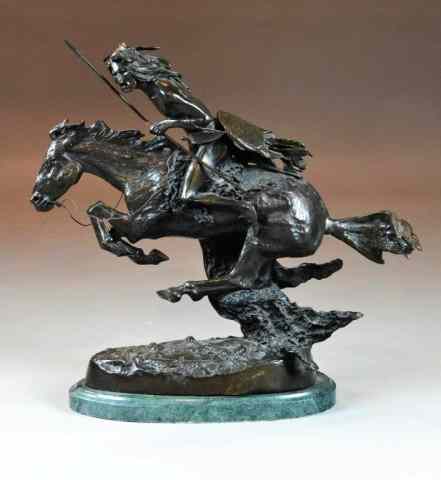 Appraisal: After Frederic Remington Bronze SculptureFinely cast bronze titled '' The