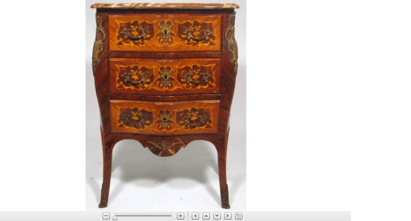 Appraisal: Louis XV style kingwood gilt metal mounted and marble top