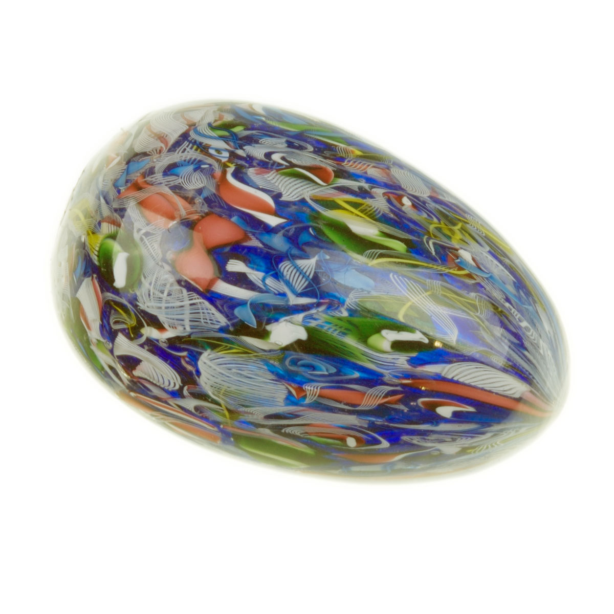 Appraisal: BACCARAT MILLEFIORI HAND COOLER NINETEENTH CENTURY The clear egg-shaped glass