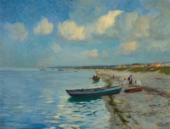 Appraisal: FREDERICK VEZIN American - Summer Day on the Beach oil