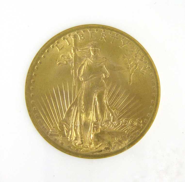 Appraisal: U S TWENTY DOLLAR GOLD COIN Saint Gaurdens type -P