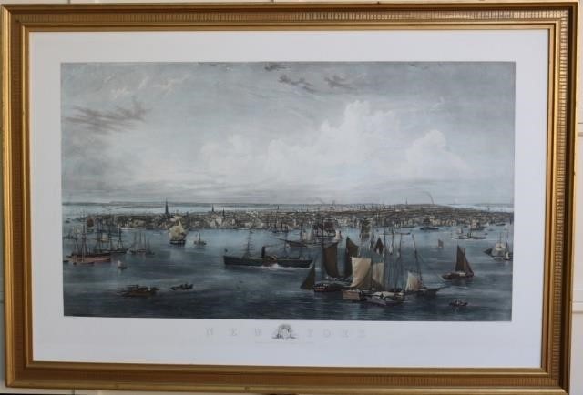 Appraisal: TH C PRINT OF NEW YORK SHOWS HUDSON RIVER IN