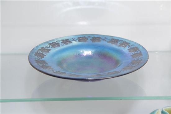 Appraisal: L C TIFFANY FAVRILE BOWL Blue iridescent bowl with etched