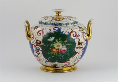 Appraisal: A Continental pot pourri vase and cover painted with four