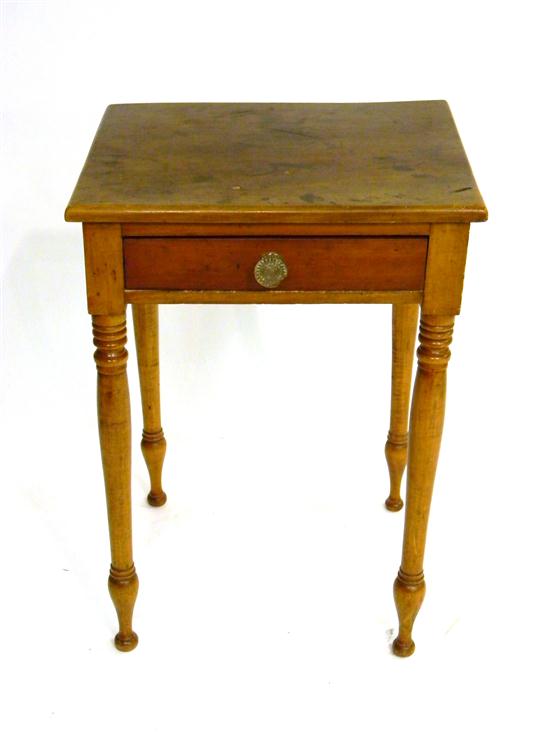 Appraisal: Single drawer stand th C turned legs with vase feet