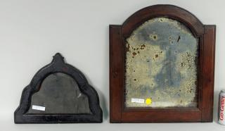 Appraisal: Two Early Small Carved Wood Wall Mirrors Two early small