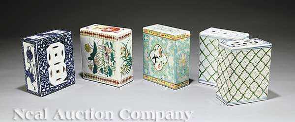 Appraisal: A Collection of Five Chinese Porcelain Pillows th th c