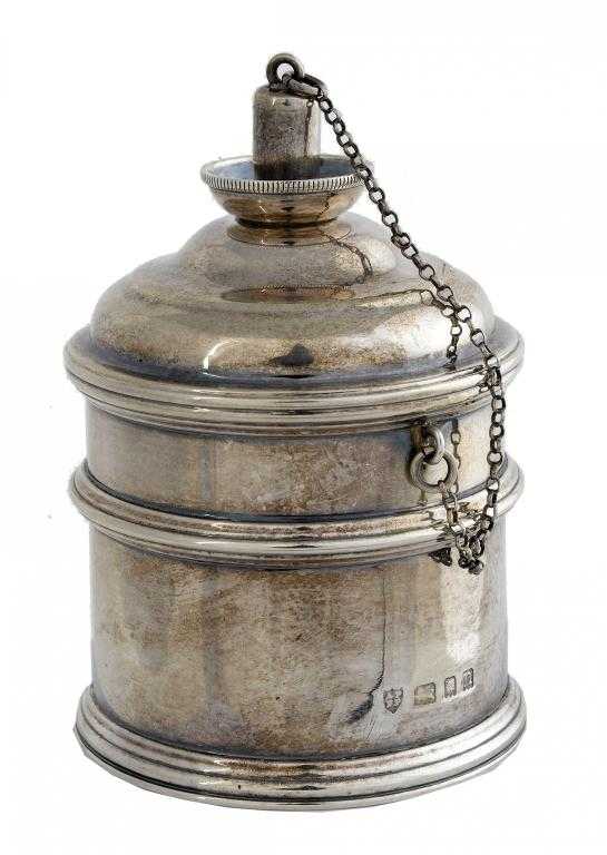 Appraisal: A GEORGE V CIGAR LAMP of domed cylindrical form with