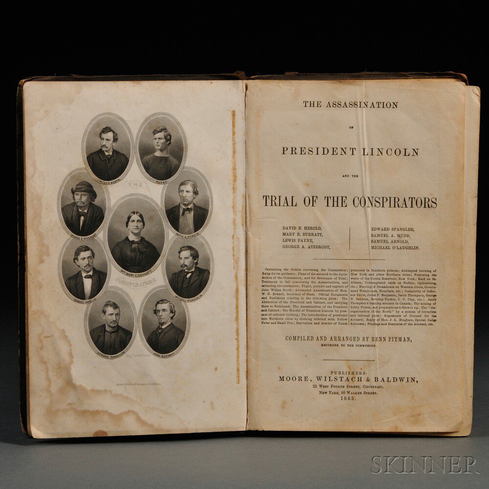 Appraisal: Lincoln Abraham Assassination Benjamin Pitman - compiler The Assassination of