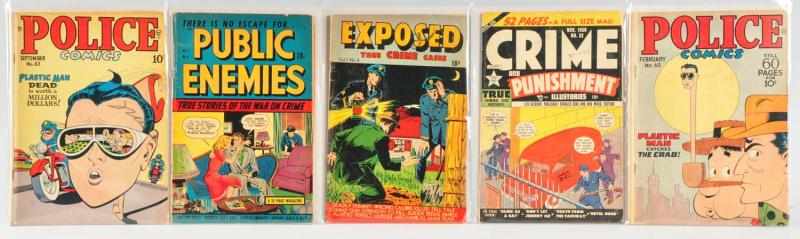 Appraisal: Lot of s Golden Age Crime Themed Comics Description This