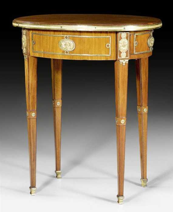 Appraisal: OVALE GUERIDON Louis XVI probably the Baltics circa Flame mahogany