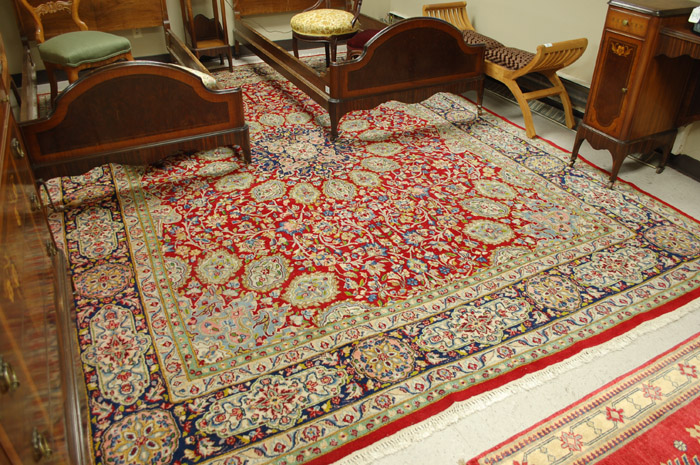 Appraisal: PERSIAN KERMAN CARPET Kerman Province southwestern Iran central medallion and