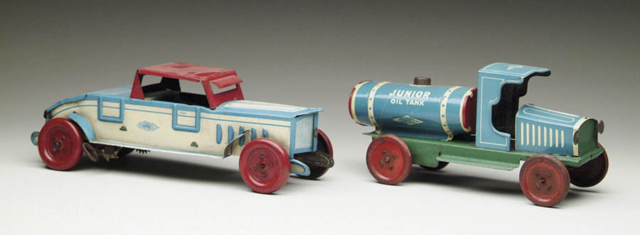 Appraisal: LOT OF TWO TIN NONPAREIL VEHICLES Including a red white